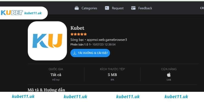 Các bước tải app đối với hệ điều hành Kubet